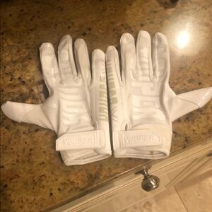 White Mens Football Gloves